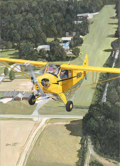 "The Legend Begins" - Sam Lyons - Legend Cub Aviation Art